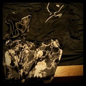 Beautiful cream and black 3 peice pajama set 3x